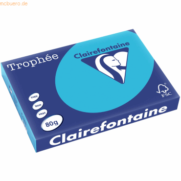Bild von 5 x Clairefontaine Kopierpapier Trophee A3 80g/qm VE=500 Blatt royalbl