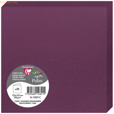 Bild von 10 x Clairefontaine Doppelkarte Pollen 135x135mm 210g VE=25 Stück cass