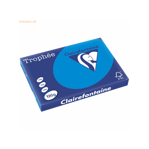 Bild von Hochwertiges Clairefontaine Trophee Kopierpapier in Karibikblau