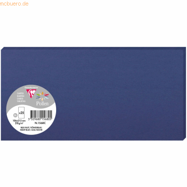 Bild von 10 x Clairefontaine Karte Pollen DINlang 210g VE=25 Stück königsblau