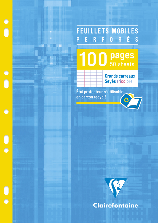 Bild von 10 x Clairefontaine Ringbucheinlagen A4 liniert mit Rand 50 Blatt