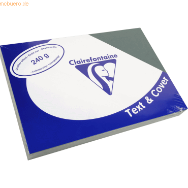 Bild von 5 x Clairefontaine Deckblätter A4 210x297mm 240g/qm dunkelgrün Leder V
