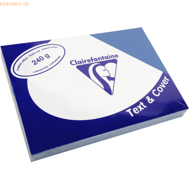 Bild von 5 x Clairefontaine Deckblätter A4 210x297mm 240g/qm dunkelblau Leder V