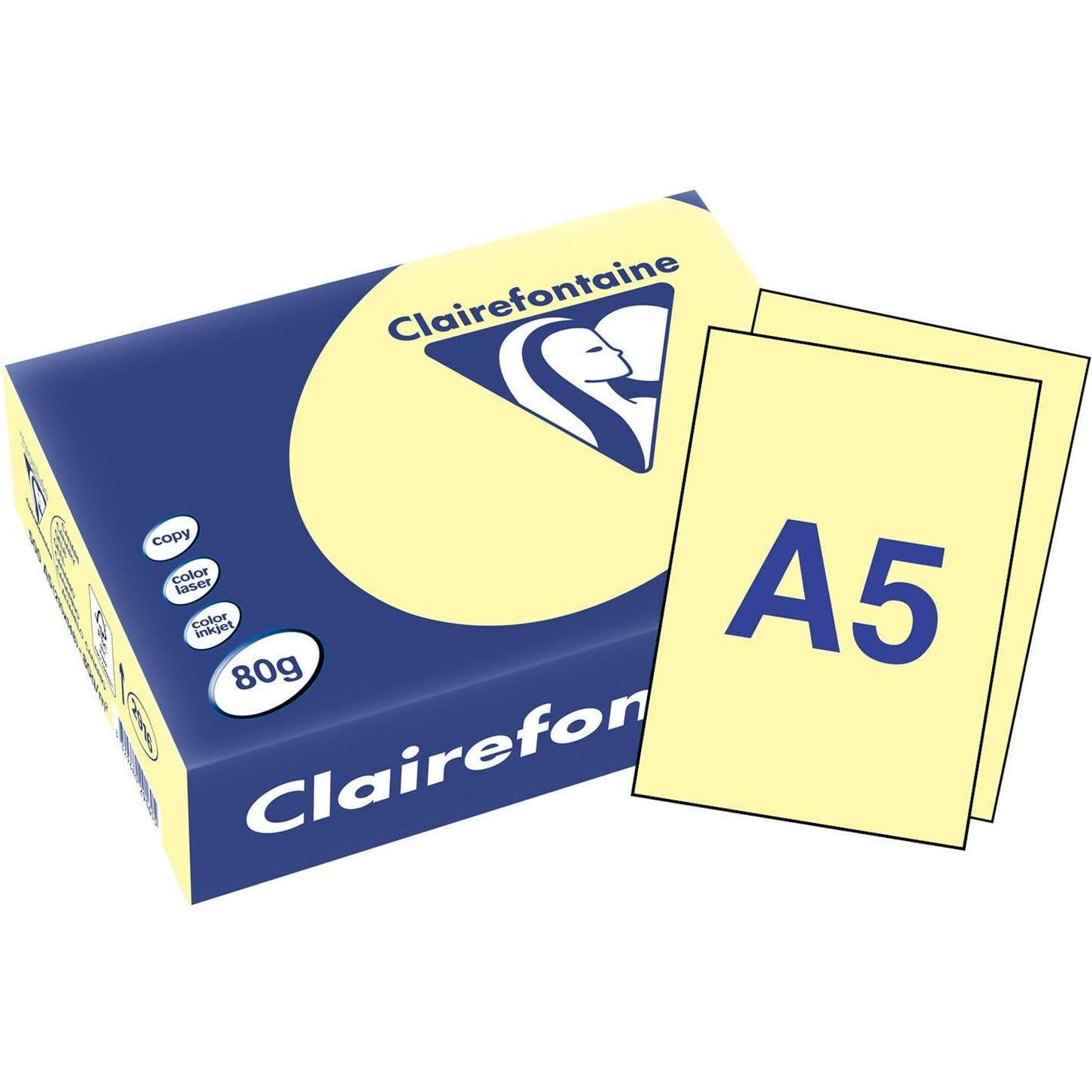 Bild von Clairefontaine, Kopierpapier, Kopierpapier Trophée A5, Gelb, 80 gm2, 500 Blatt (80 g/m², 500 x, A5)
