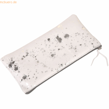 Bild von 4 x Clairefontaine Schlampermäppchen Cosmicuir Leder flach 22x11cm sil