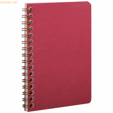 Bild von 5 x Clairefontaine Spiralbuch 9,5x14cm Agebag liniert 50 Blatt rot