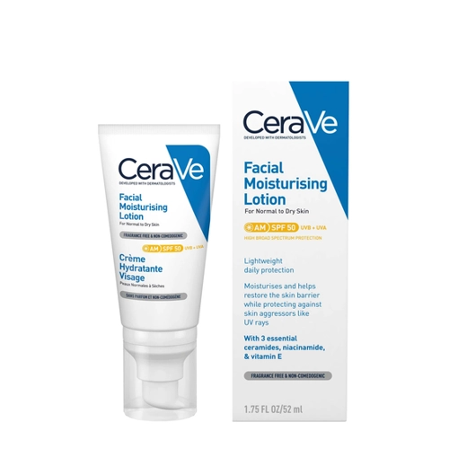 Bild von CeraVe AM Facial Moisturising Lotion SPF50 for Normal to Dry Skin 52ml