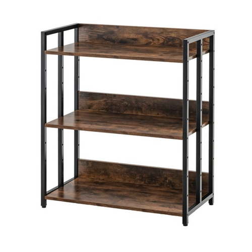 Bild von COSTWAY Bücherregal, 3 Ebenen, mit verstellbarem Regal, Metall, 70x35x81cm