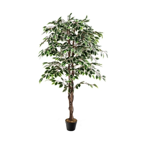 Bild von Kunstbaum Ficus Benjamin, COSTWAY, Höhe 160 cm, mit 1008 Blättern & Topf