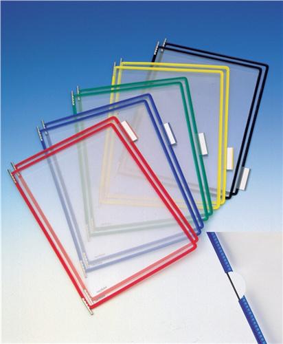 Bild von Sichttafel PVC m.Drahtrahmen ku.-ummantelt, schwarz DIN A4 o.Reflexion 10St./Btl.