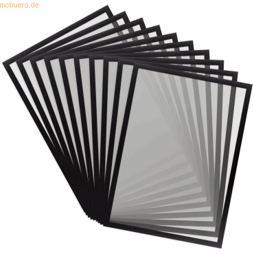 Bild von Tarifold Es 195247 Magneto Pro 10 Informationsrahmen Magnetrahmen A3 für Dokumente, Hinweise, Schild, Austausch und schnelles Einsetzen - magnetische Rückseite aus Metallflächen, schwarz, 10 Stück