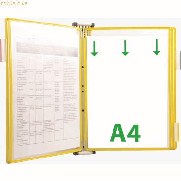 Bild von Tarifold, Informationsschild, Wandsichttafelsystem A4 lichtgrau inkl. 5 Sichttafeln gelb