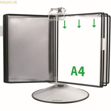 Bild von Tarifold, Informationsschild, Sichttafelsystem 444507 DIN A4 schwarz mit 50 St. Sichttafeln