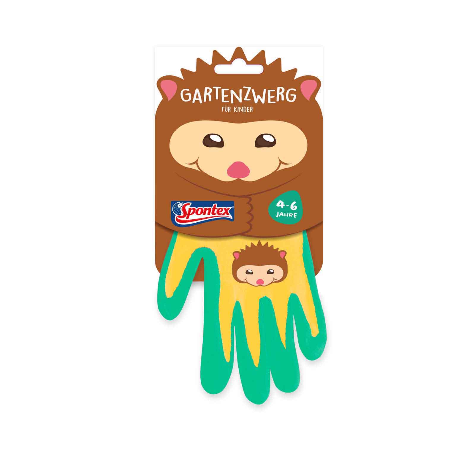 Bild von Spontex Gartenzwerg Handschuhe, Gartenhandschuhe für Kinder, ideal für das Spielen und Arbeiten im Garten, mit Nitrilbeschichtung, Farbe nicht frei wählbar, 1 Paar, 7-8 Jahre