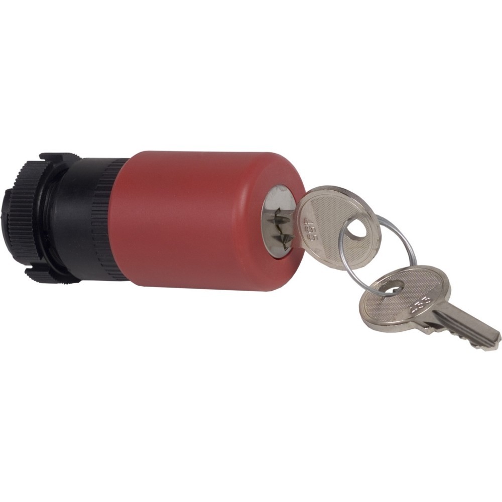 Bild von Schneider Electric Vorsatz Not-Aus-Schalter Ø 30mm, Schlüsselentriegelung, Ø 22, rot, Taster + Schalter, Rot