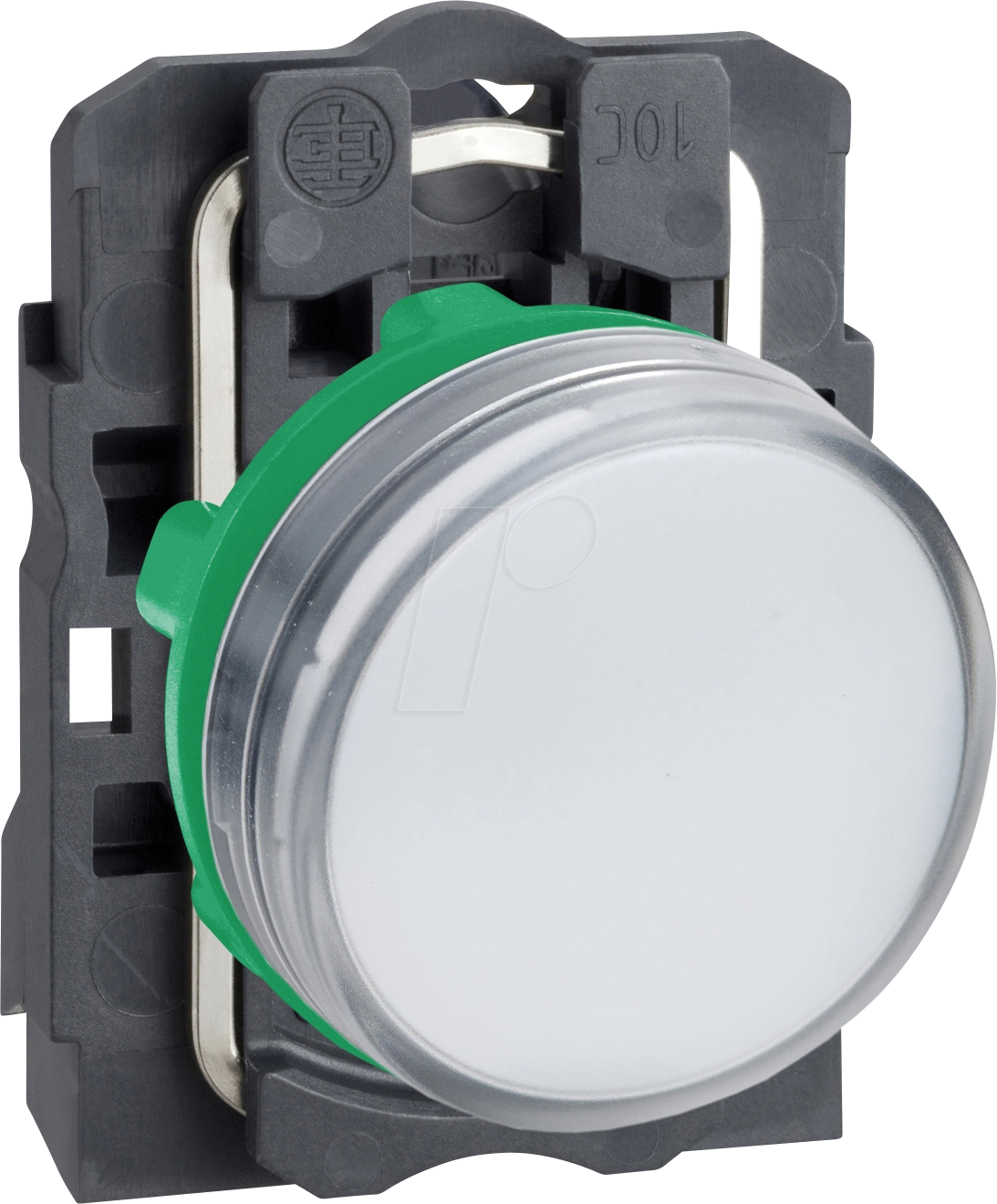 Bild von Schneider Electric Harmony XB5, Pilot-Kontrollleuchte, Kunststoff, einfarbige Linse, integrierte LED, industrielle Steuerung, 22 mm Halterung, 24 V Wechsel-/Gleichspannung, XB5AVB1, Weiß