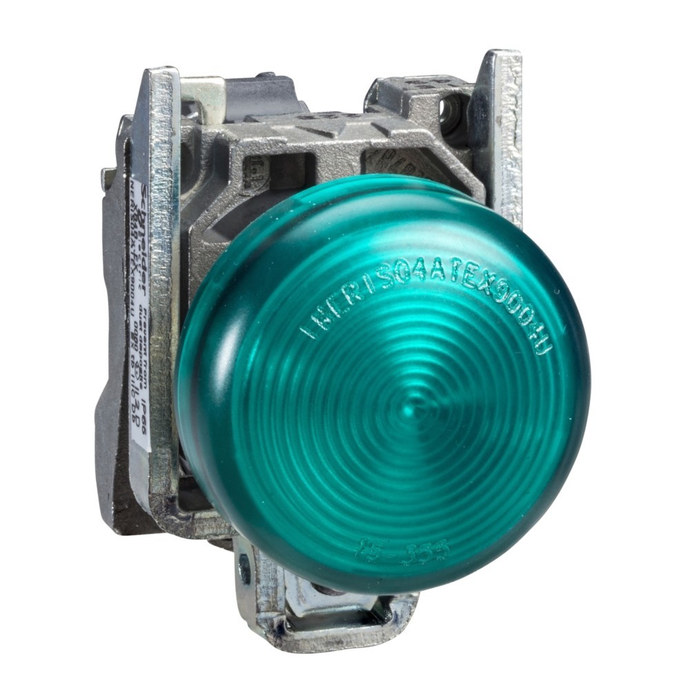 Bild von Schneider XB4BVBG3EX Leuchtmelder, rd. Durchmesser 22, IP65 -grün, Integral LED, 24..120V, Schr.kl., ATEX