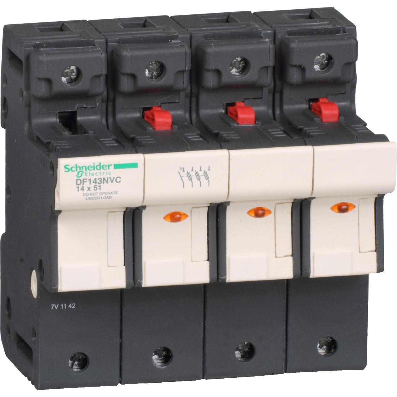 Bild von Schneider Electric, Verteilerschrank Zubehör, Fuseholder DIN rail 14x51mm 3pole + N