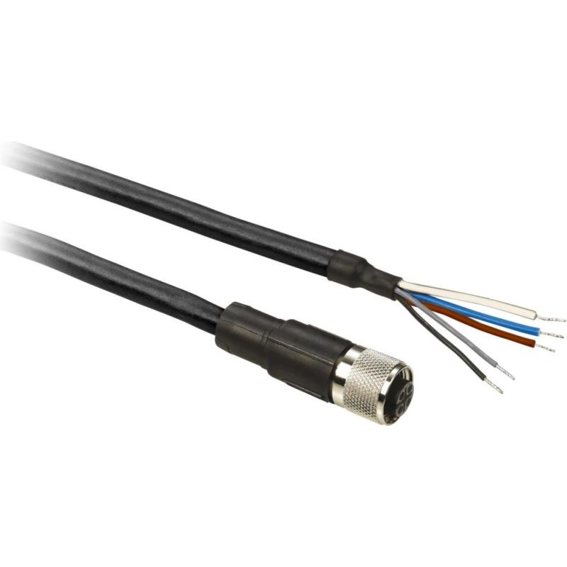 Bild von Schneider Electric Verbindungskabel, PUR, Buchse M12 5Pin XZCP11V12L10, Elektronikkabel + Stecker, Schwarz