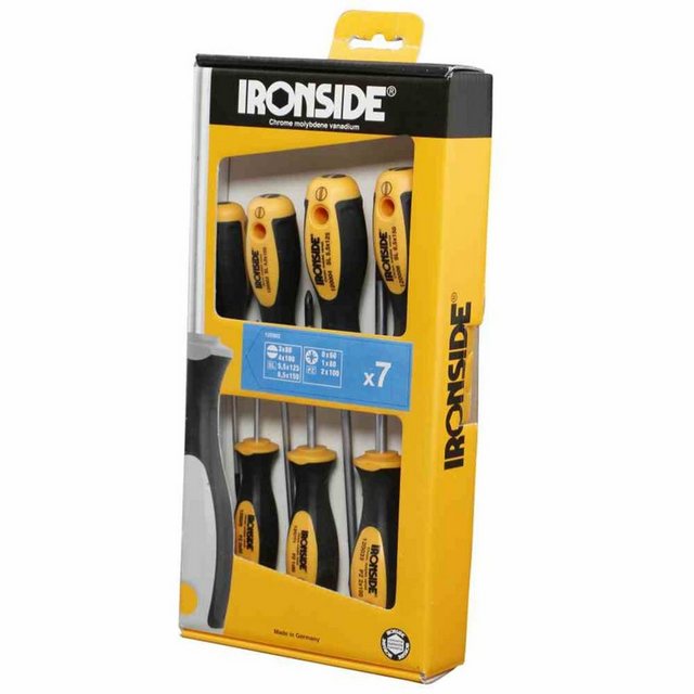 Bild von Ironside, Schraubenzieher, Schraubendreher-Set 7-teilig 2500 2-Komponenten-Griff Chrom-Vanadium-Stahl