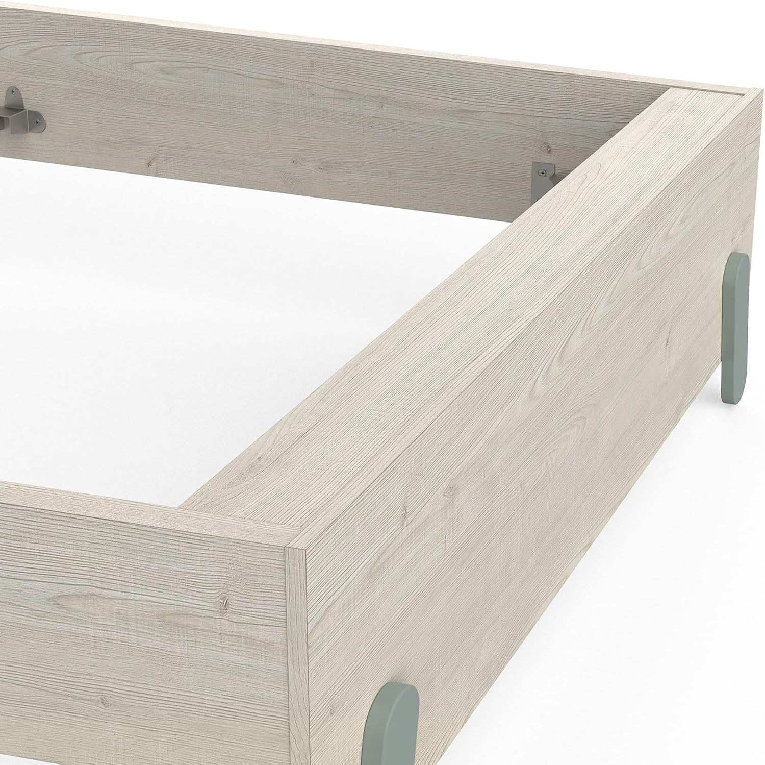 Bild von Demeyere Lit Enfant Ajustable : 90 x 190/200 cm – Style Scandinave aux Finitions Soignées et aux Formes Arrondies – Fabriqué en France 434076 Chene Topanga/Vert