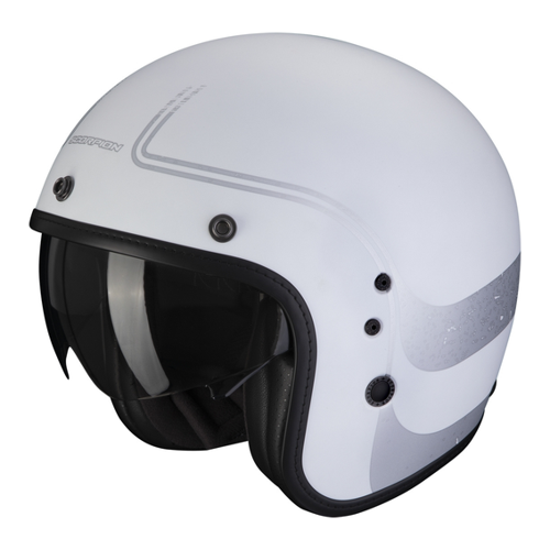 Bild von Scorpion Belfast Evo Soul Jethelm in Weiss-Silber für Männer