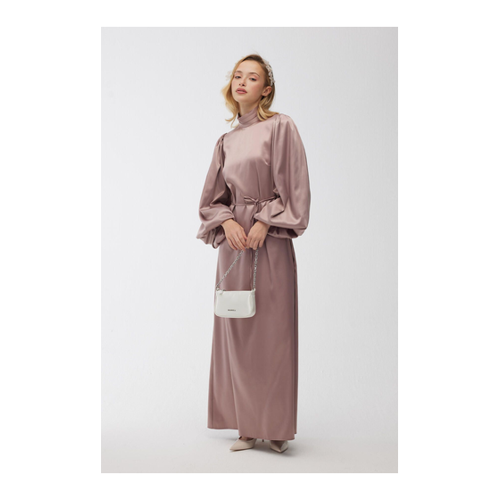 Bild von Manuka Abendkleid Aus Satin Mit Ballonärmeln in Kaltem Rosa für Damen - 40