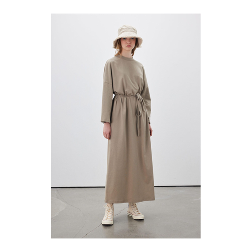 Bild von Elegantes Manuka Übergroßes Langes Bequemes Kleid Nerz für Damen - S/M