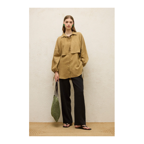 Bild von Manuka Sahra Leinen-Trench-Shirt für Damen - S/M