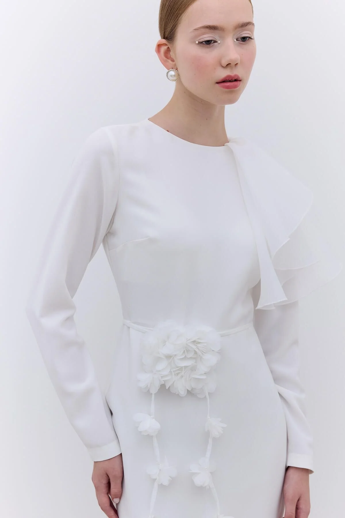 Bild von Manuka Ecru-gürtel – Blumendetail Und Bindeband für Damen - One Size
