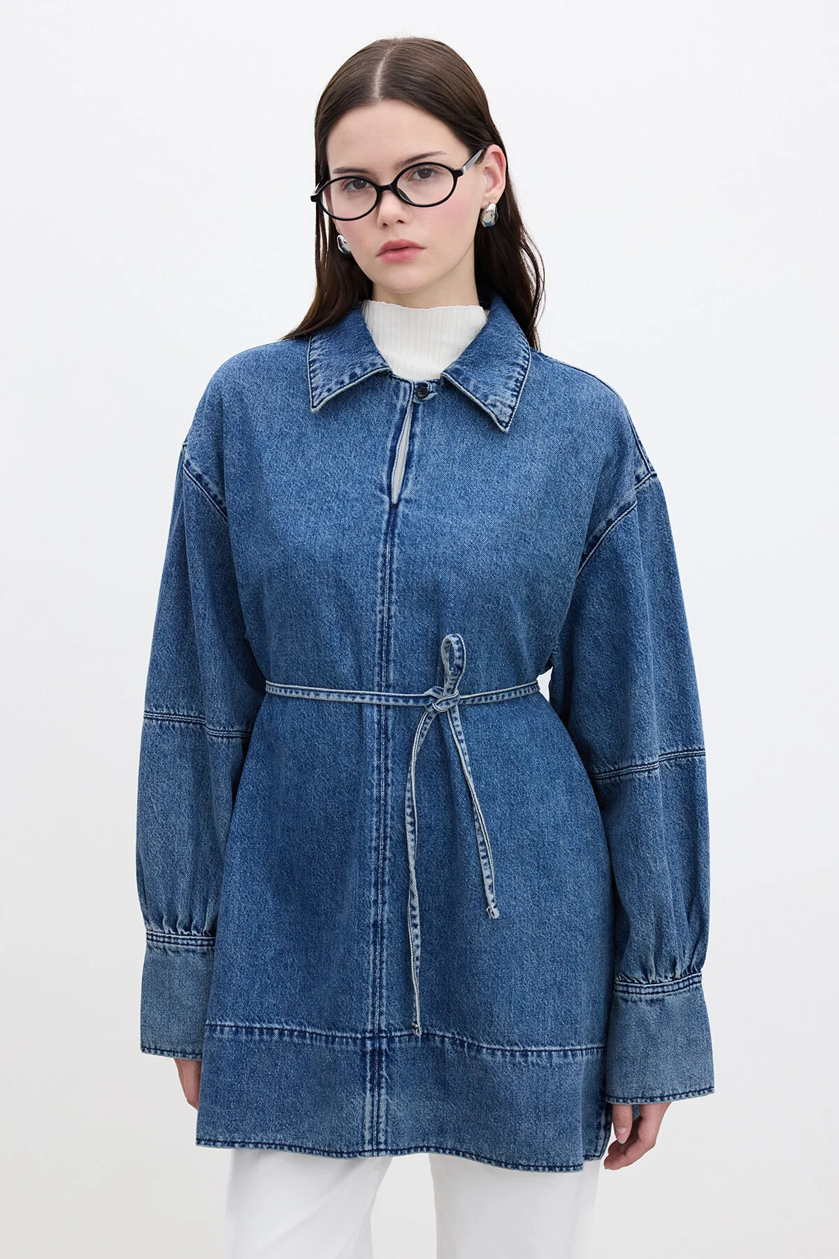 Bild von Manuka Blaues Jeanshemd – Breite Manschette für Damen - S