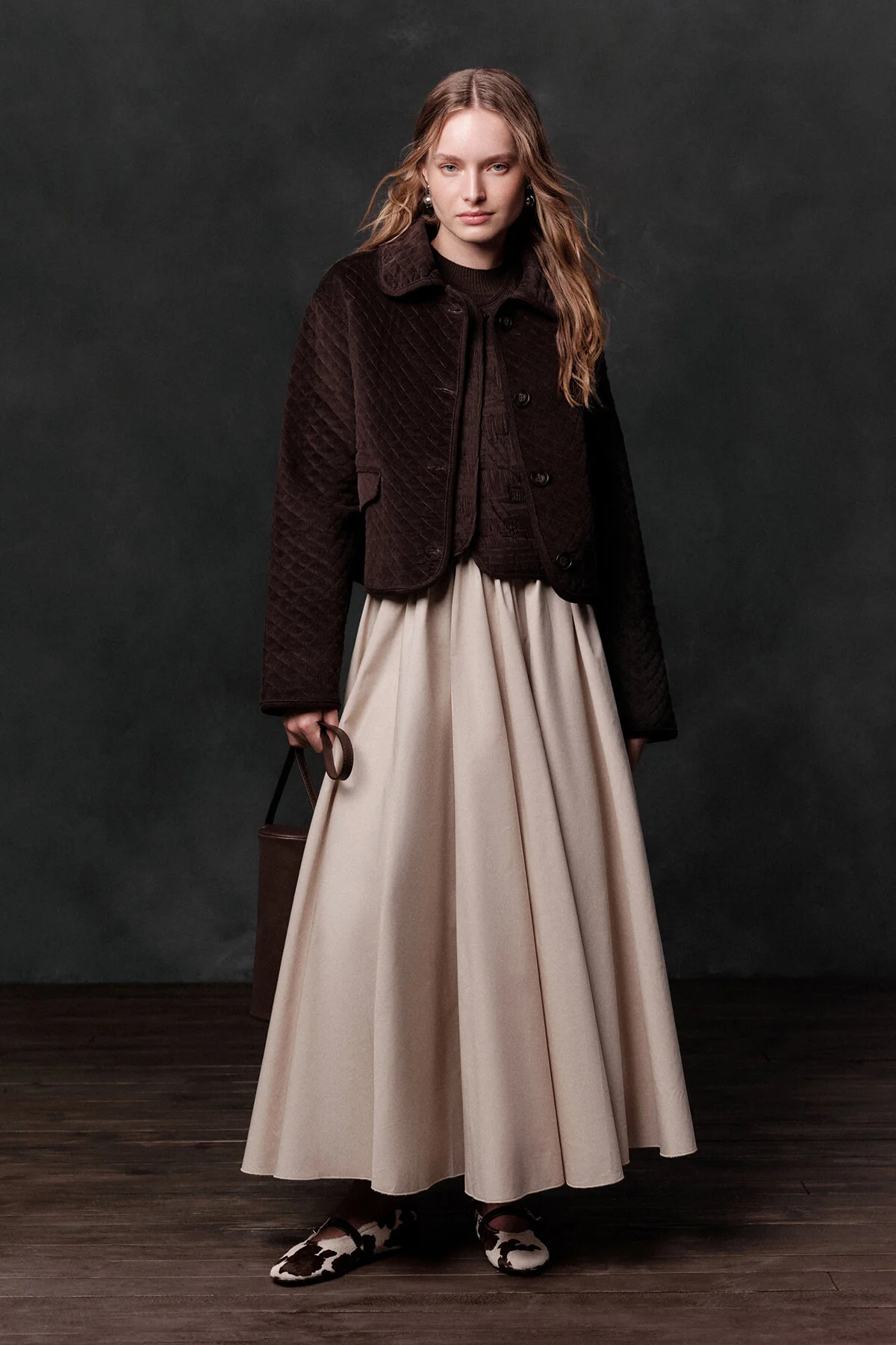 Bild von Manuka Breiter Rock – Leder Mit Details Und Steinfarbe für Damen - 42