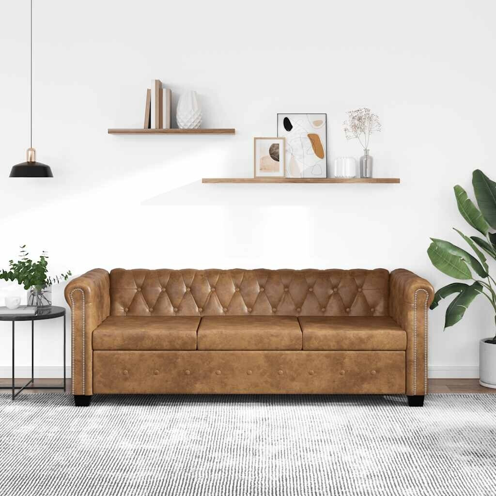 Bild von vidaXL 3-Seater Chesterfield Sofa Brown