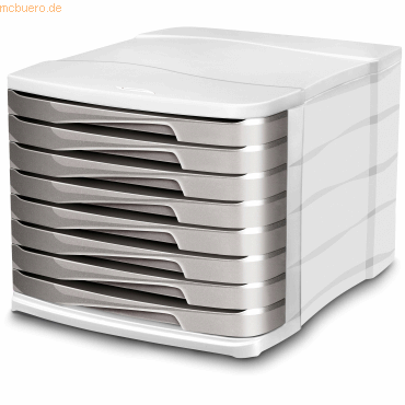 Bild von CEP Schubladenbox Ellypse Xtra Strong 8 Fächer grau