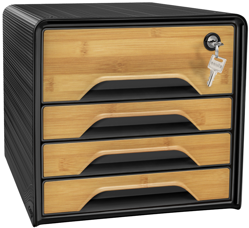 Bild von CEP Schubladenbox Smoove SECURE Silva, 4 Schübe, schwarz/