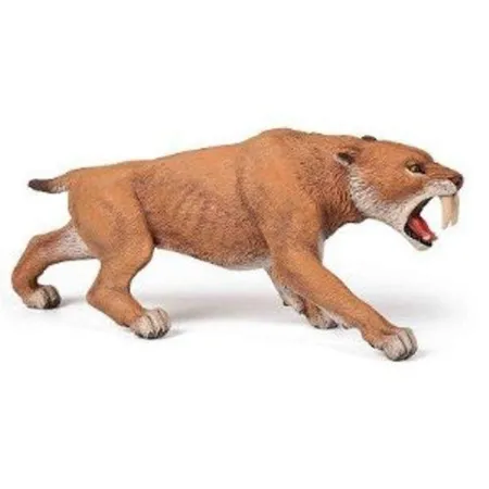 Bild von Papo 55022 Modell-Tierspielzeug zum Sammeln – Smilodon-Säbelzahntiger – Prähistorische Figur, 16 cm lang, Beige