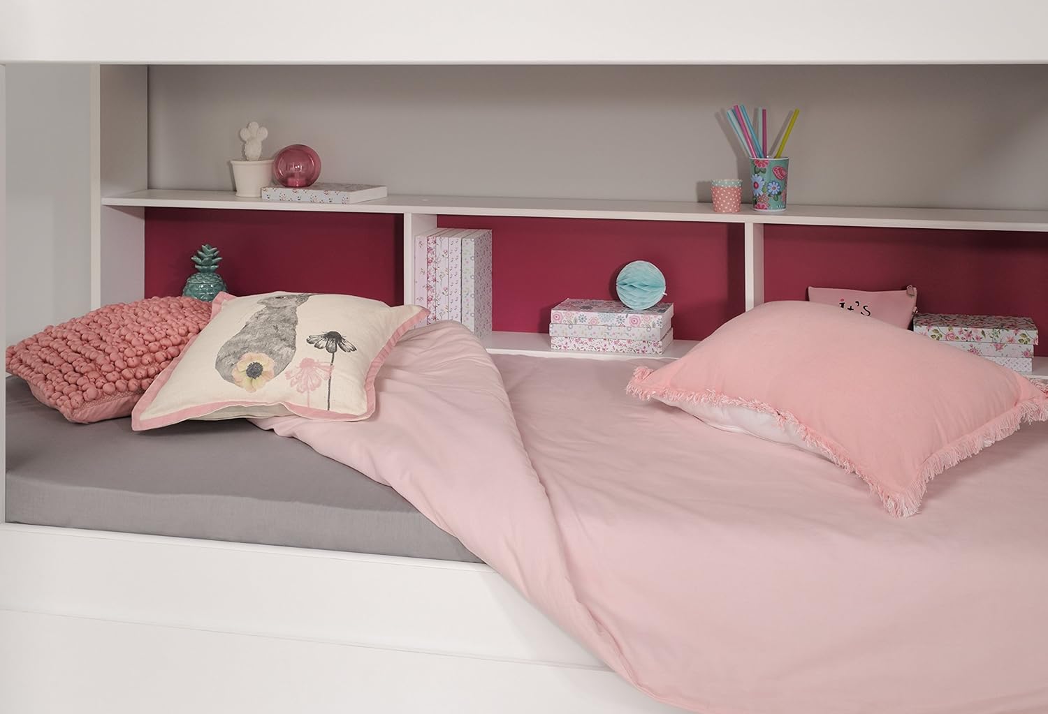Bild von Parisot Etagenbett »Tam Tam, Stockbett, farbig hinterlegte Regale, mit Bettkasten«, viel Stauraum, toll für kleine Räume, TOPSELLER!