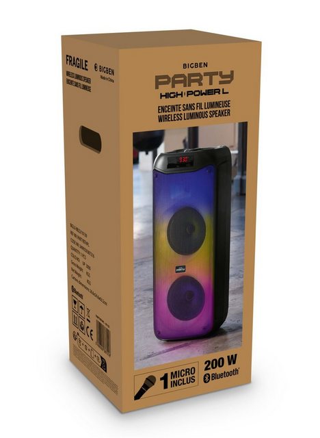 Bild von BigBen Bluetooth portabler Lautsprecher Party Box L Disco Licht Mikro Bluetooth-Lautsprecher