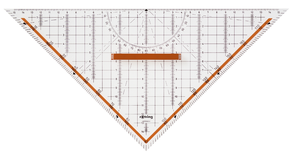 Bild von Rotring Geometriedreieck Centro mit abnehmbarem Griff, 32cm
