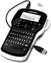 Bild von Dymo LabelManager 280 QWERTY EU Plug (180 dpi), Etikettendrucker, Schwarz, Silber