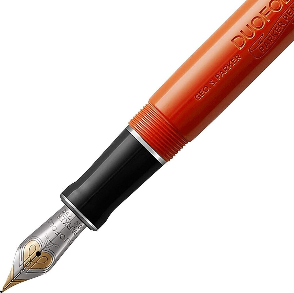 Bild von Parker Duofold Classic Füller | Big Red Vintage | Größe Centennial | Füllfederhalter mit mittlere Feder aus Massivgold | schwarze Tinte und Konverter | Geschenkbox