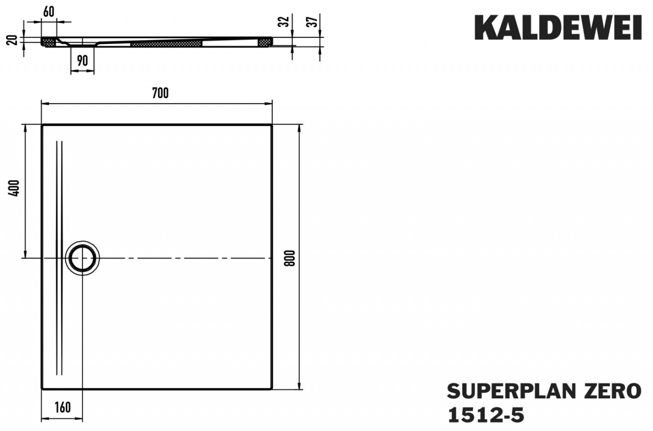 Bild von Kaldewei Superplan Zero1xDuschfläche mit Wannenträger extraflachLänge 800 mm x Breite 700 mmschwellenlos begehbar von drei Seitenbesonders wandnaher Ablauf und gleichmäßiges Gefälle für eine durchgehend ebene Standflächenahtlose Übergängeklare Kanteneinheitliche Optikgeringe Aufbauhöhe für leichten, bodenebenen EinbauZur Montage wird zusätzlich benötigt (separat zu bestellen):Schnittschutzbandemaillierter AblaufdeckelAblaufgarnitur inklusive Haarfangsieb
