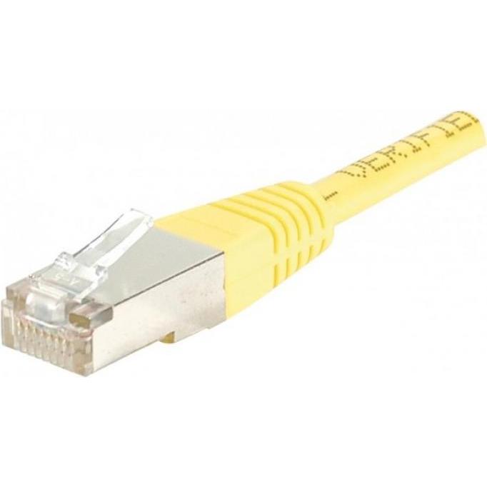 Bild von Exertis Connect Patchkabel F/UTP, CAT.6, gelb, 1,0 m Patchkabel mit besonders schmalem Knickschutz (F/UTP, CAT6, 1 m), Netzwerkkabel