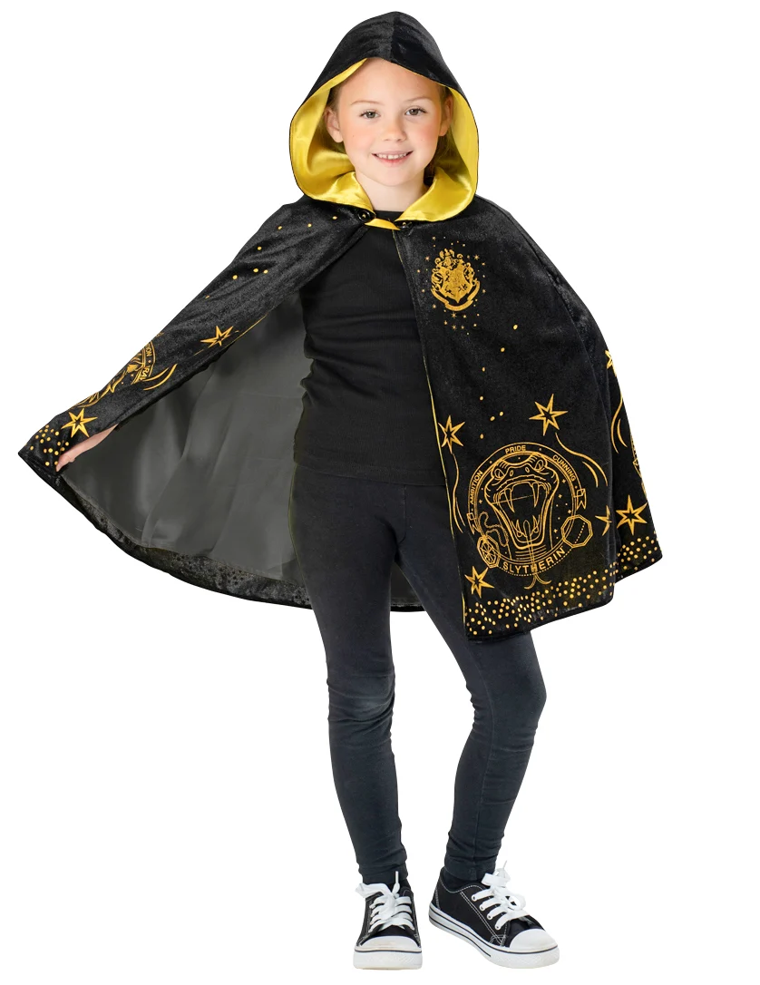 Bild von Zauberer-Umhang für Kinder Harry Potter Deluxe schwarz-gold