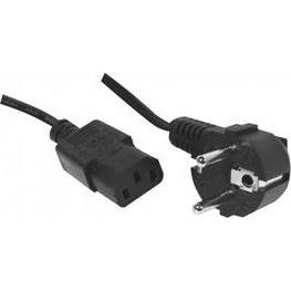 Bild von Tecline Netzanschlusskabel, Schutzkontaktstecker abgewinkelt an Kaltgerätebuchse, schwarz, 0,6 m Netzanschlu (0.60 m), Stromkabel