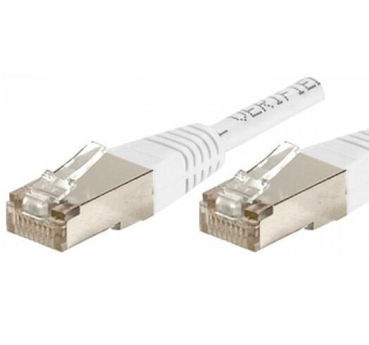 Bild von Exertis Connect Patchkabel F/UTP, CAT.6a, weiß, 7,5 m Für 10 Gigabit/s, mit besonders schmalem Knickschutz (S/UTP, CAT6a, 7.50 m), Netzwerkkabel
