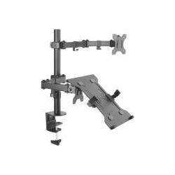 Bild von exertis Connect - Befestigungskit (Befestigung für Stange, 2 Gelenkarme, 2 Gelenke, Notebook-Halterung, VESA-Platte) - für LCD-Display/Notebook - Stahl - Bildschirmgröße: 33-81,3 cm (13-32) - Tischmontage (915170)