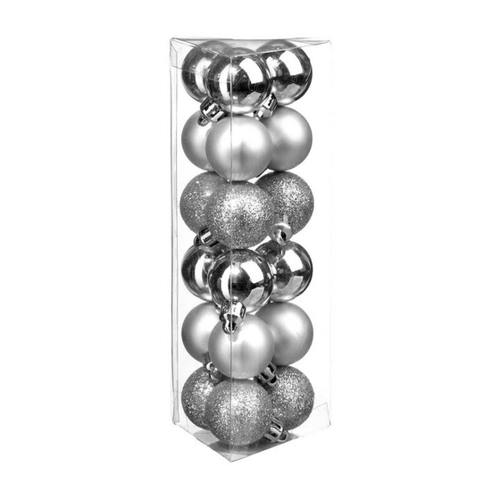 Bild von Fééric Lights & Christmas Weihnachtskugel Set – 30 mm x 18 Silber