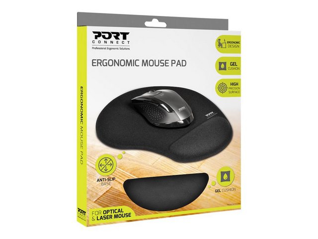Bild von Port Designs Ergonomisches Mauspad (S), Mausmatte, Schwarz