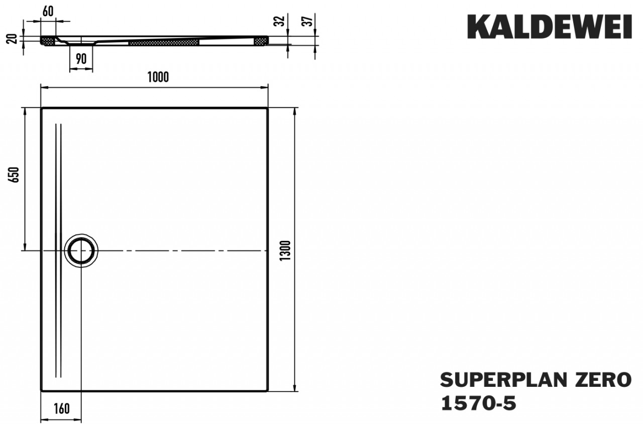 Bild von Kaldewei Superplan Zero1xDuschfläche mit Wannenträger extraflachLänge 1300 mm x Breite 1000 mmschwellenlos begehbar von drei Seitenbesonders wandnaher Ablauf und gleichmäßiges Gefälle für eine durchgehend ebene Standflächenahtlose Übergängeklare Kanteneinheitliche Optikgeringe Aufbauhöhe für leichten, bodenebenen EinbauZur Montage wird zusätzlich benötigt (separat zu bestellen):Schnittschutzbandemaillierter AblaufdeckelAblaufgarnitur inklusive Haarfangsieb